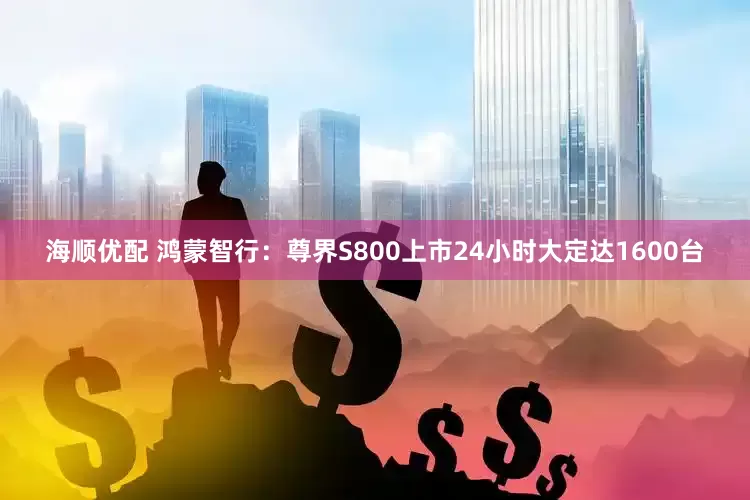 海顺优配 鸿蒙智行：尊界S800上市24小时大定达1600台